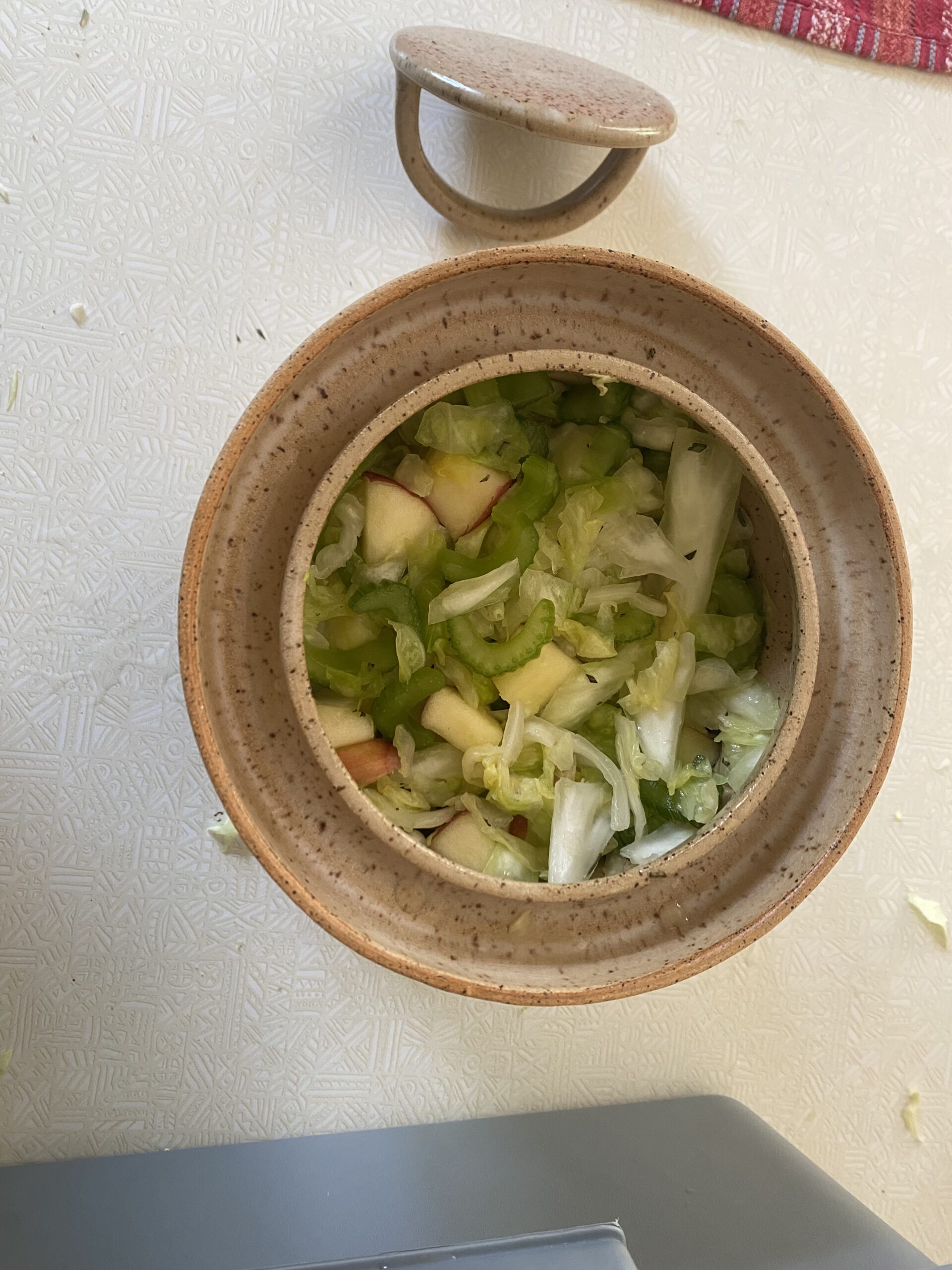 Apple celery sauerkraut with rosemary